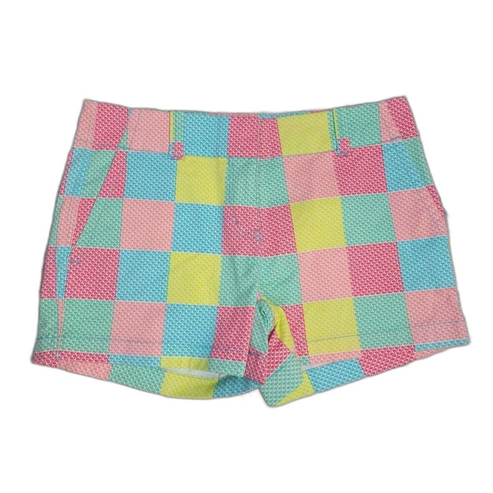 Vineyard Vines Colorful Square Patch Shorts size 2 NWT Patchwork Preppy Coastal